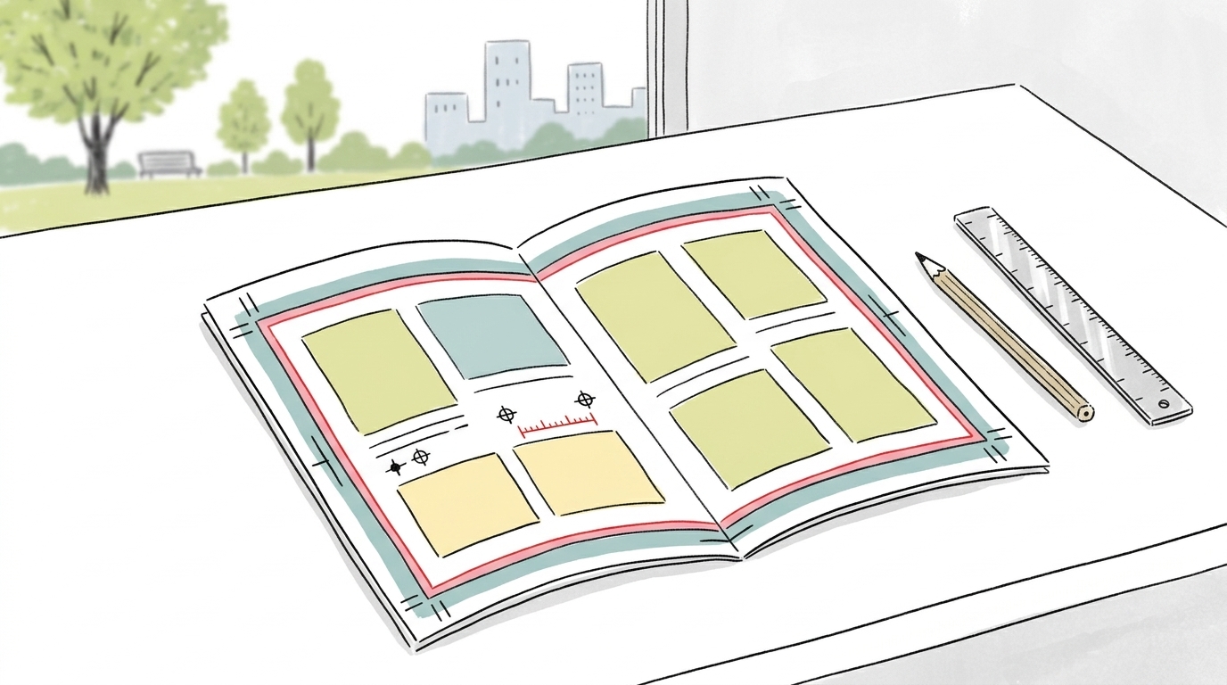 トンボと塗り足しの関係を示すデータ作成の図解