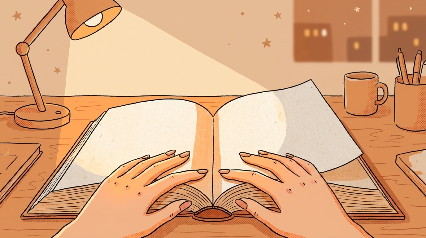 束見本のノド部分を開いて開きやすさを確認している冊子印刷担当者