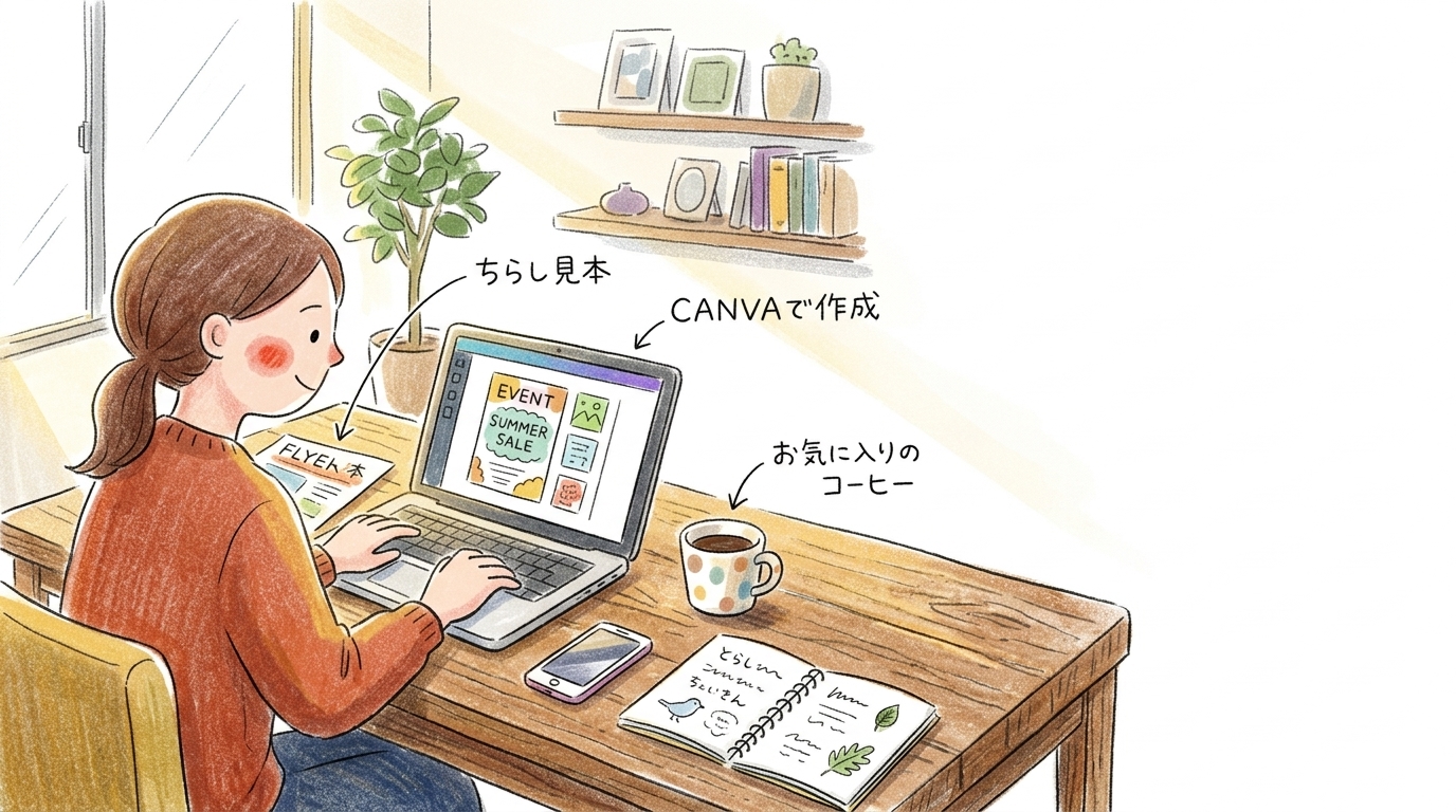 Canvaで作成したデータを印刷会社に渡す前にPDFで確認している方法の様子