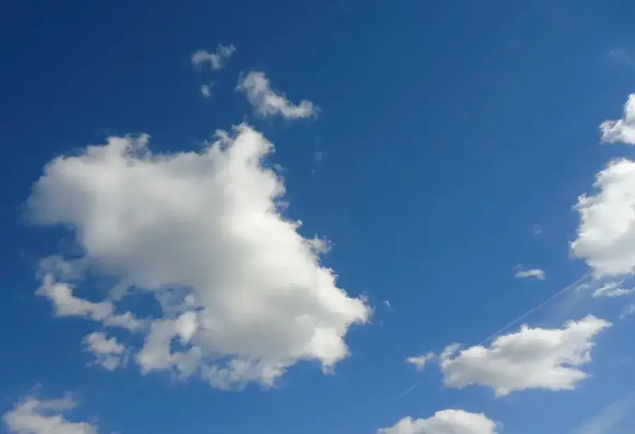 Clear sky and clouds
